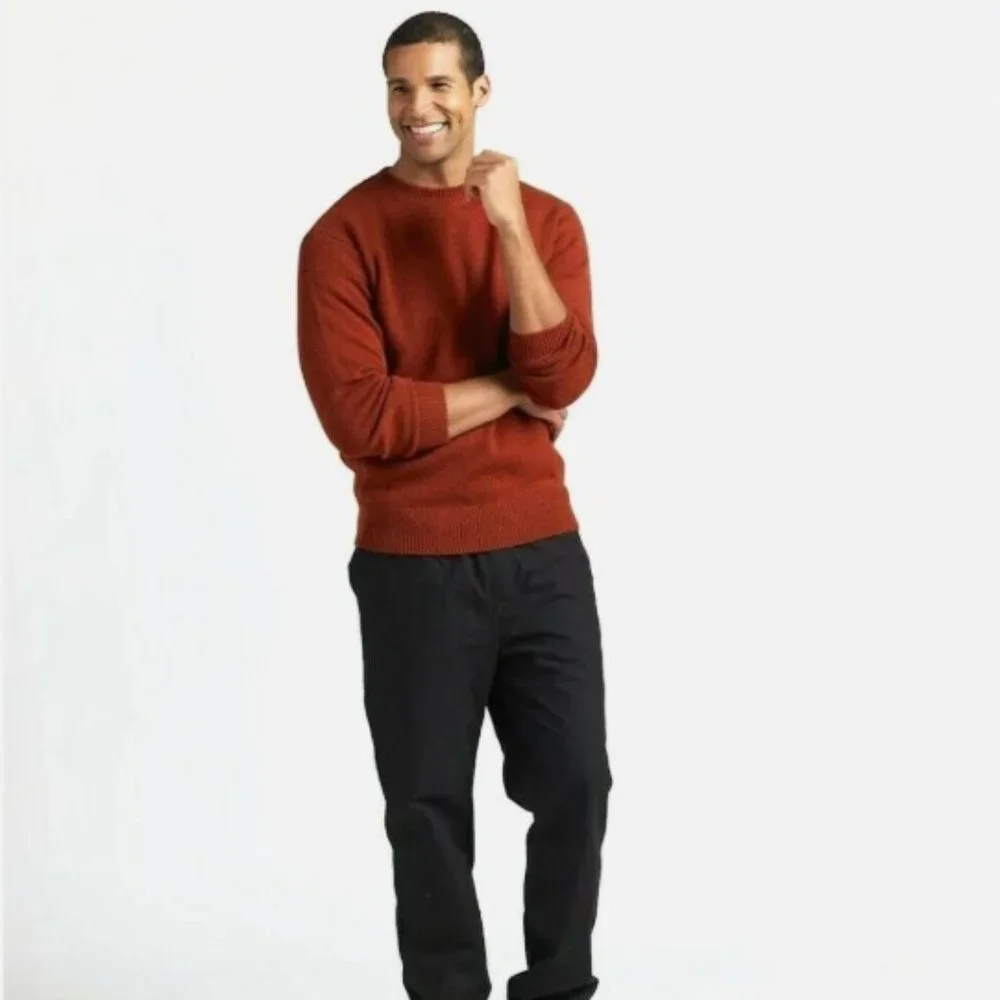 Pendleton Mens Shetland Wool Washable Crew Neck Pullover Sweater XXL Sienna Red